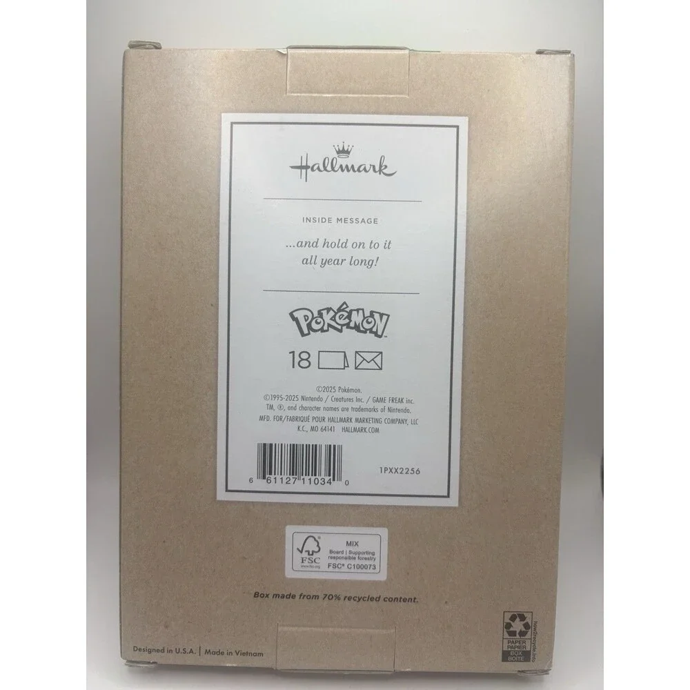 Hallmark Pokémon Christmas Cards 18 Box Set Pikachu Eevee Bulbasaur